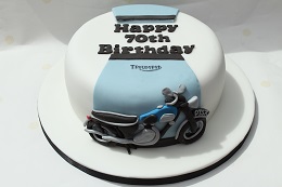 triumph motorbike birthday cake